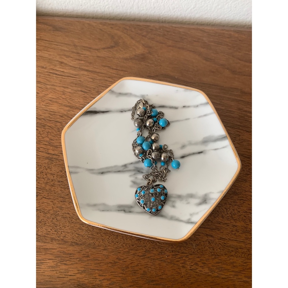 Silver Turquoise Heart Necklace